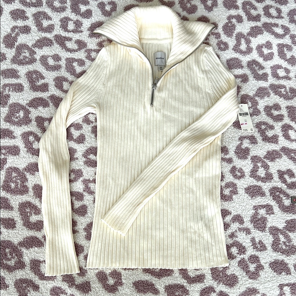 New Maeve Fitted Half Zip Sweater XS